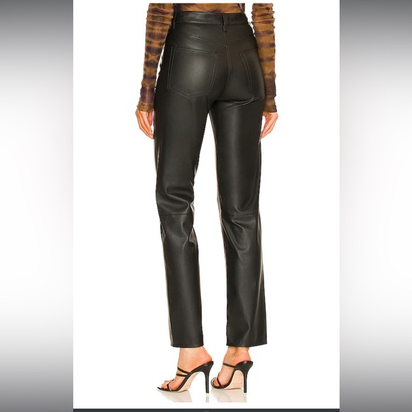 AG Alexxis Black Vegan Leather Pants - Picture 4 of 9